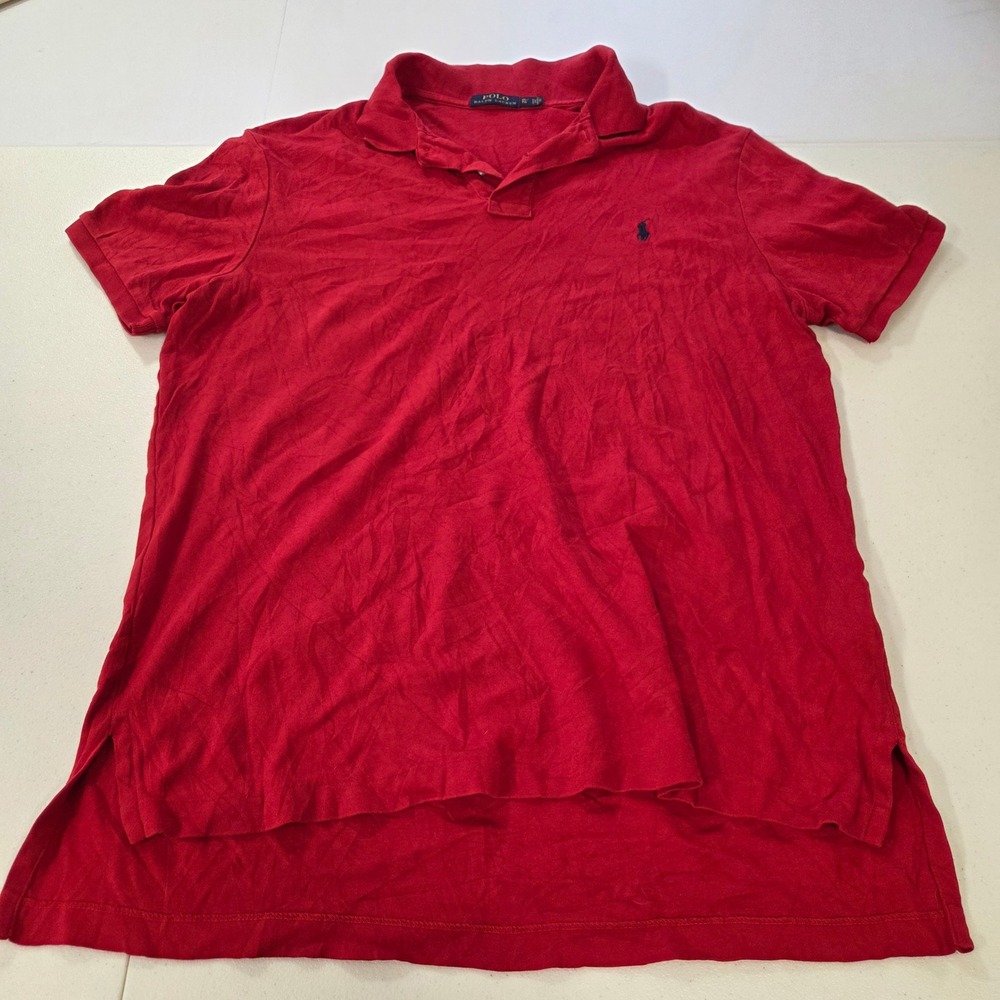 Polo Ralph Lauren Mens XL Red Short Sleeve Cotton Polo Shirt Pony Logo Classic
